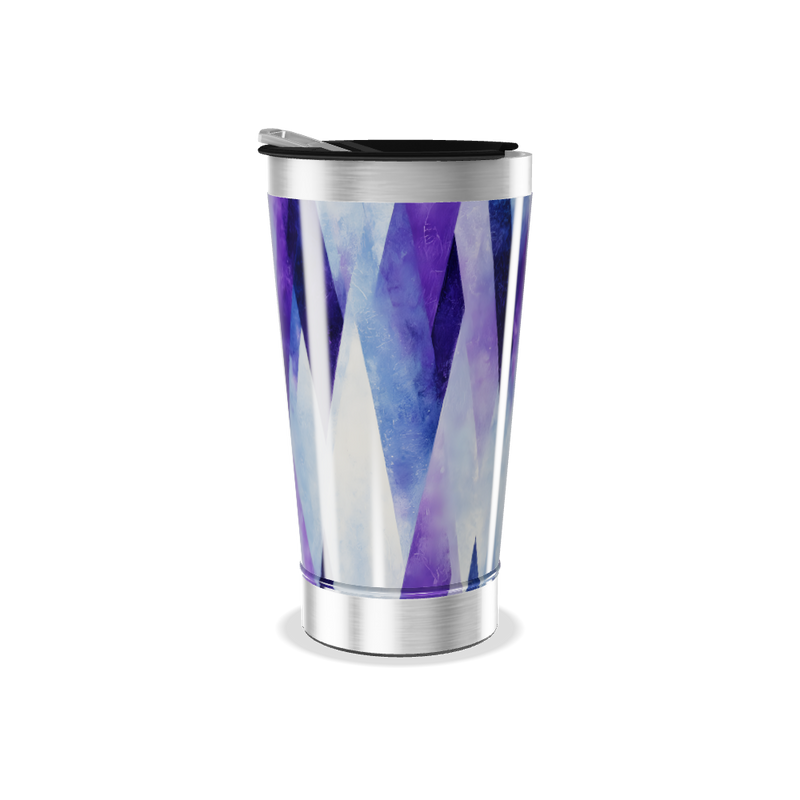 Copo Térmico - Estampa Geométrica Roxa