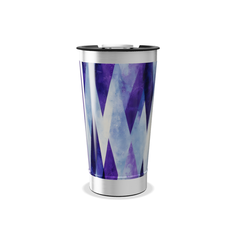 Copo Térmico - Estampa Geométrica Roxa