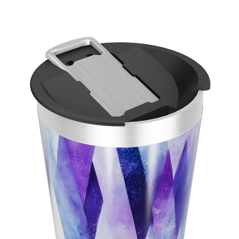 Copo Térmico - Estampa Geométrica Roxa