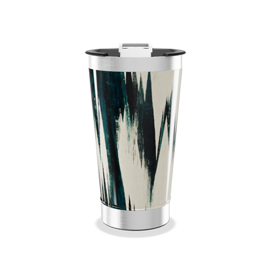 Copo Térmico - Estampa abstrata preto e branco