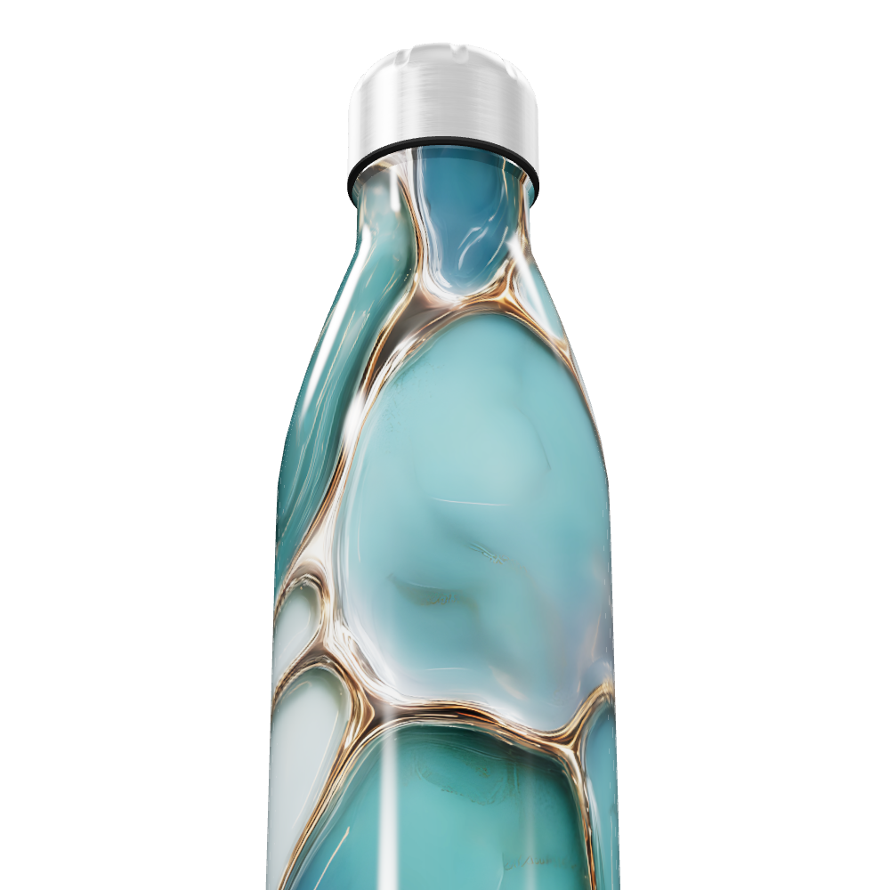 Garrafa Inox - Azul Marmorizada