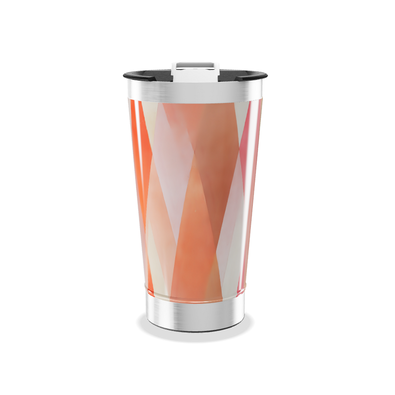 Copo Térmico - Geométrico Laranja Inox