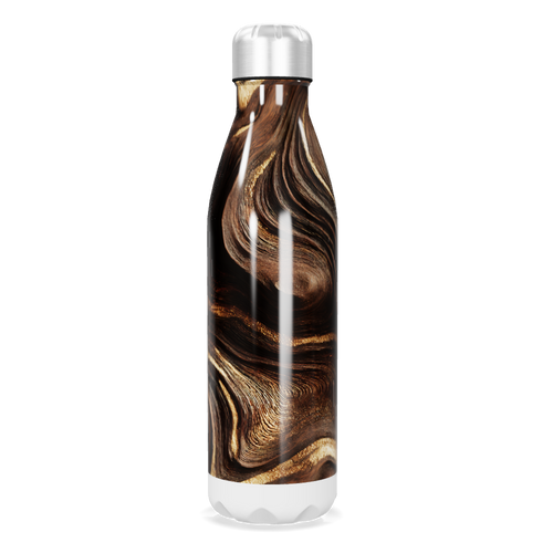 Garrafa Inox - Marrom com Estampa Abstrata
