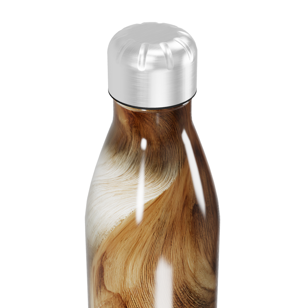 Garrafa Inox - Marrom com Estampa Abstrata