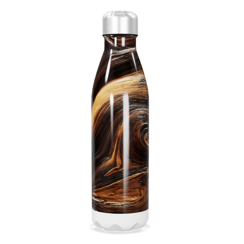 Garrafa Inox Marrom - Estampa Marmorizada