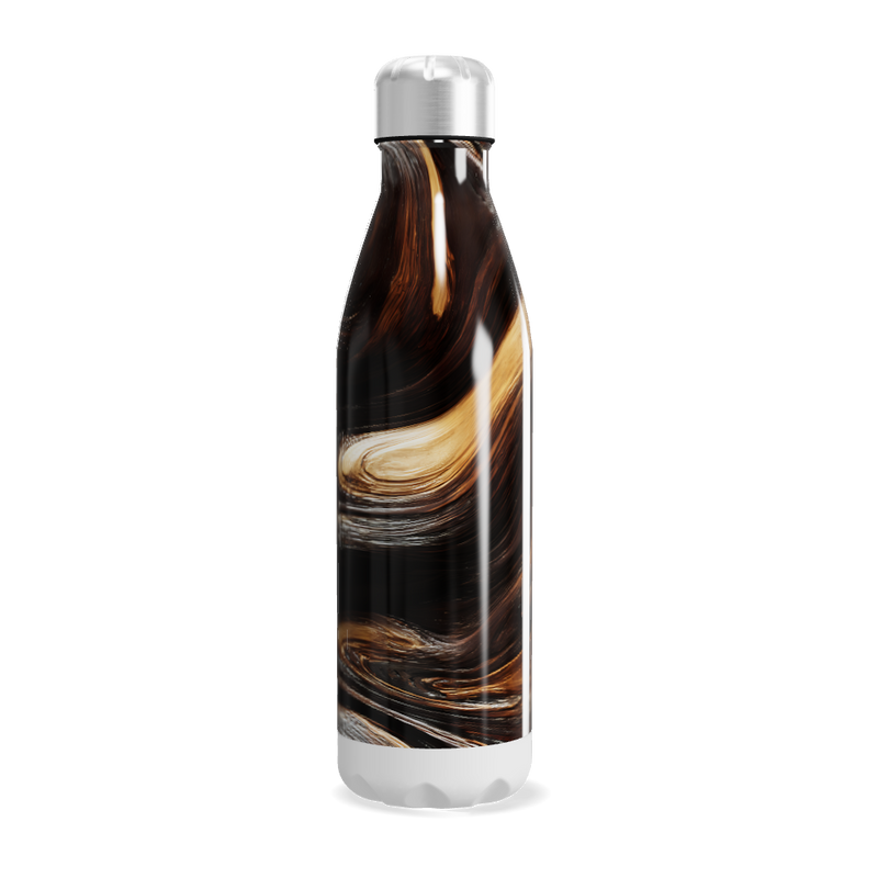 Garrafa Inox Marrom - Estampa Marmorizada