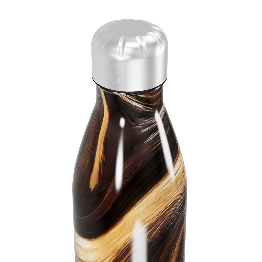 Garrafa Inox Marrom - Estampa Marmorizada
