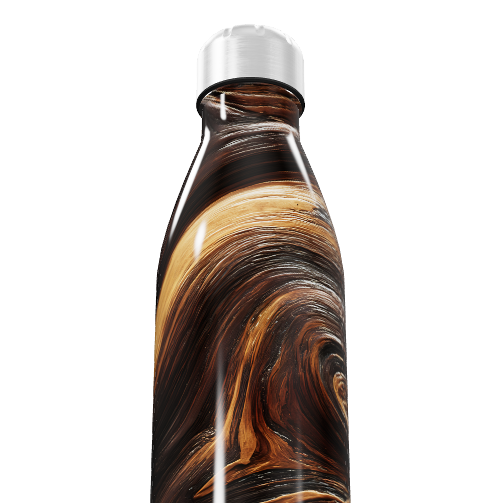 Garrafa Inox Marrom - Estampa Marmorizada