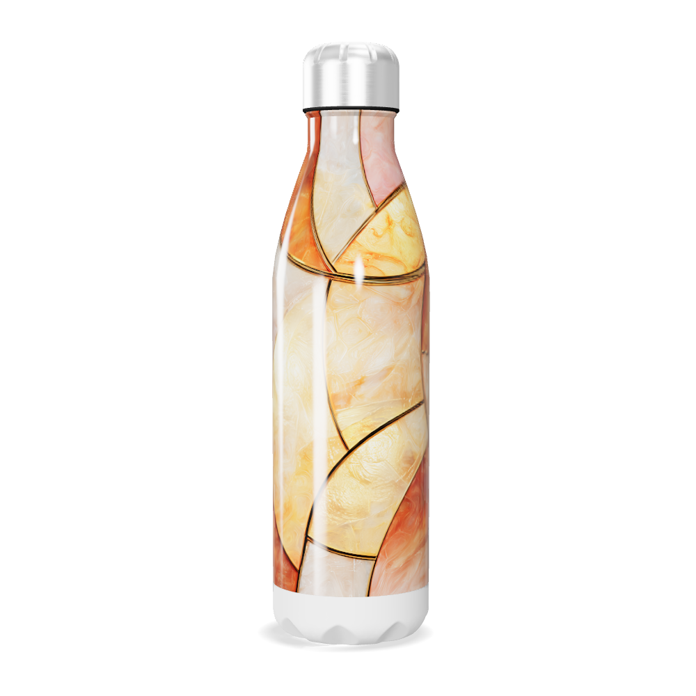 Garrafa Inox - Design Abstrato Laranja