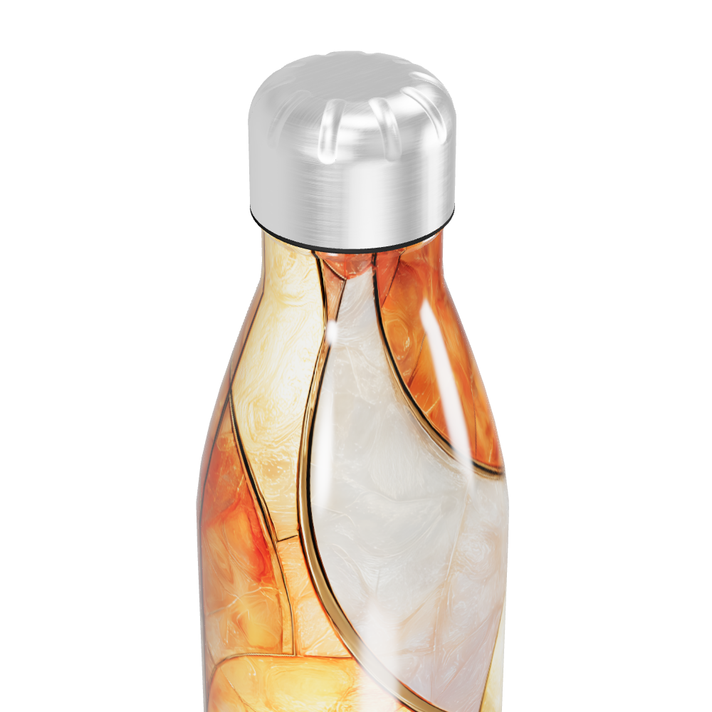 Garrafa Inox - Design Abstrato Laranja