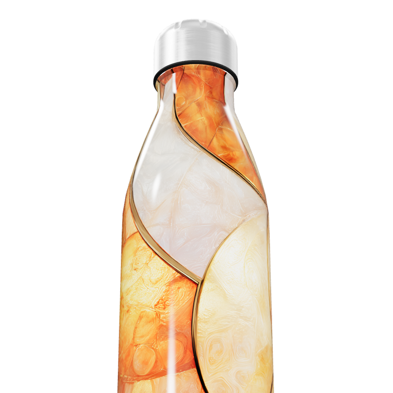 Garrafa Inox - Design Abstrato Laranja