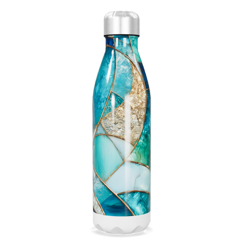 Garrafa Inox - Estampa Azul e Dourada