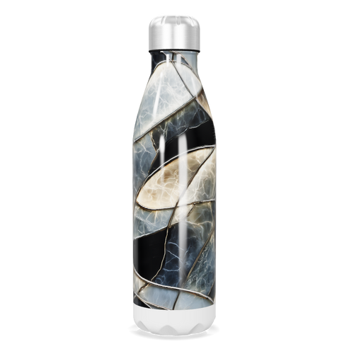 Garrafa Inox - Mármore Preto e Branco