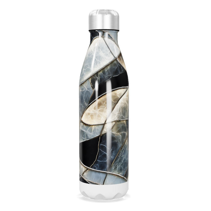 Garrafa Inox - Mármore Preto e Branco