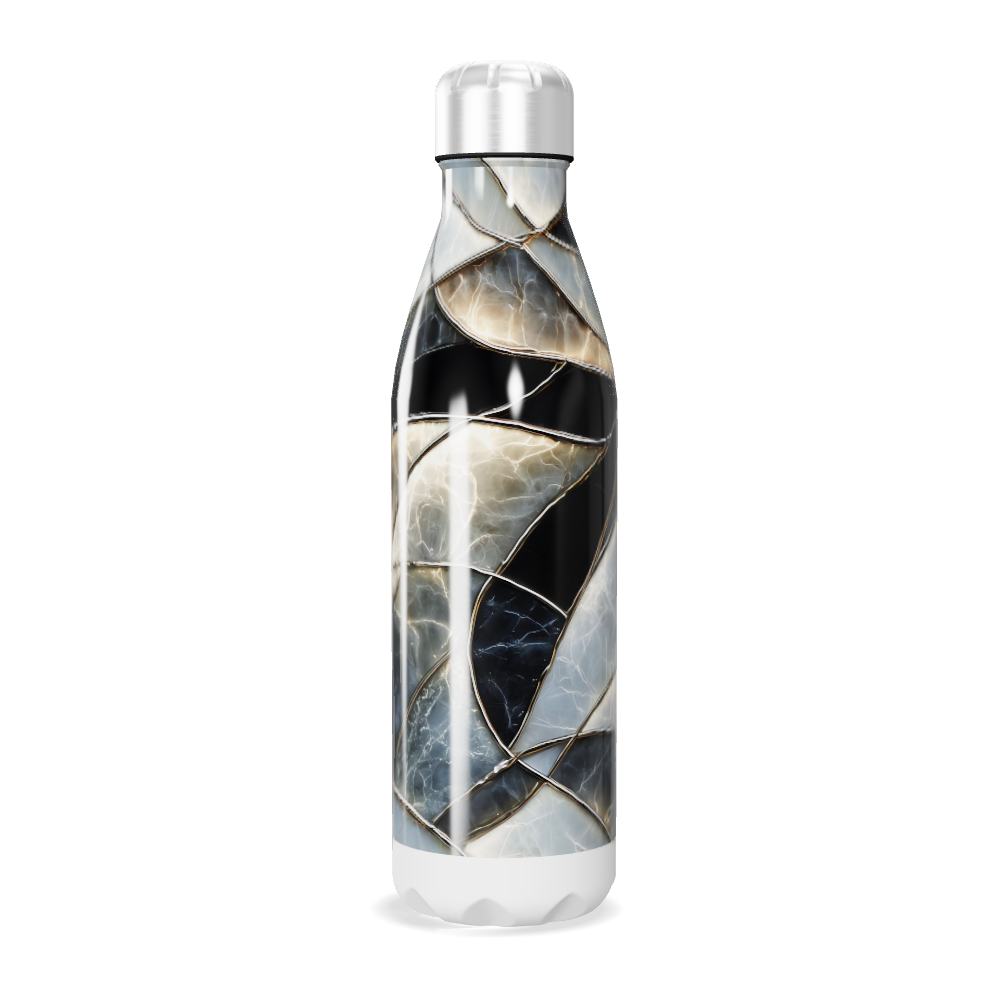Garrafa Inox - Mármore Preto e Branco