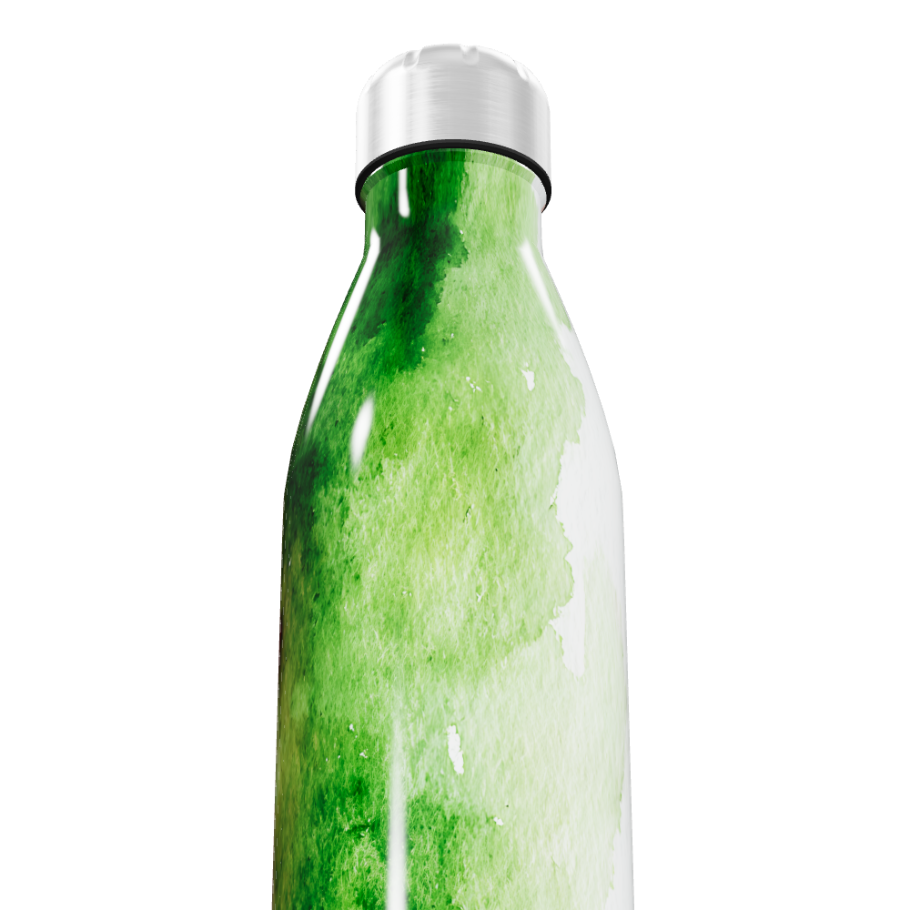 Garrafa Inox Verde - Pintura Abstrata