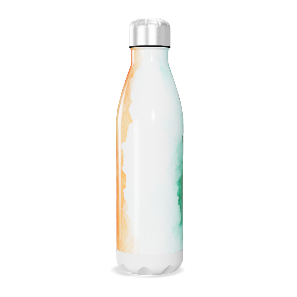 Garrafa Inox Laranja - Estampa Abstrata 500ml