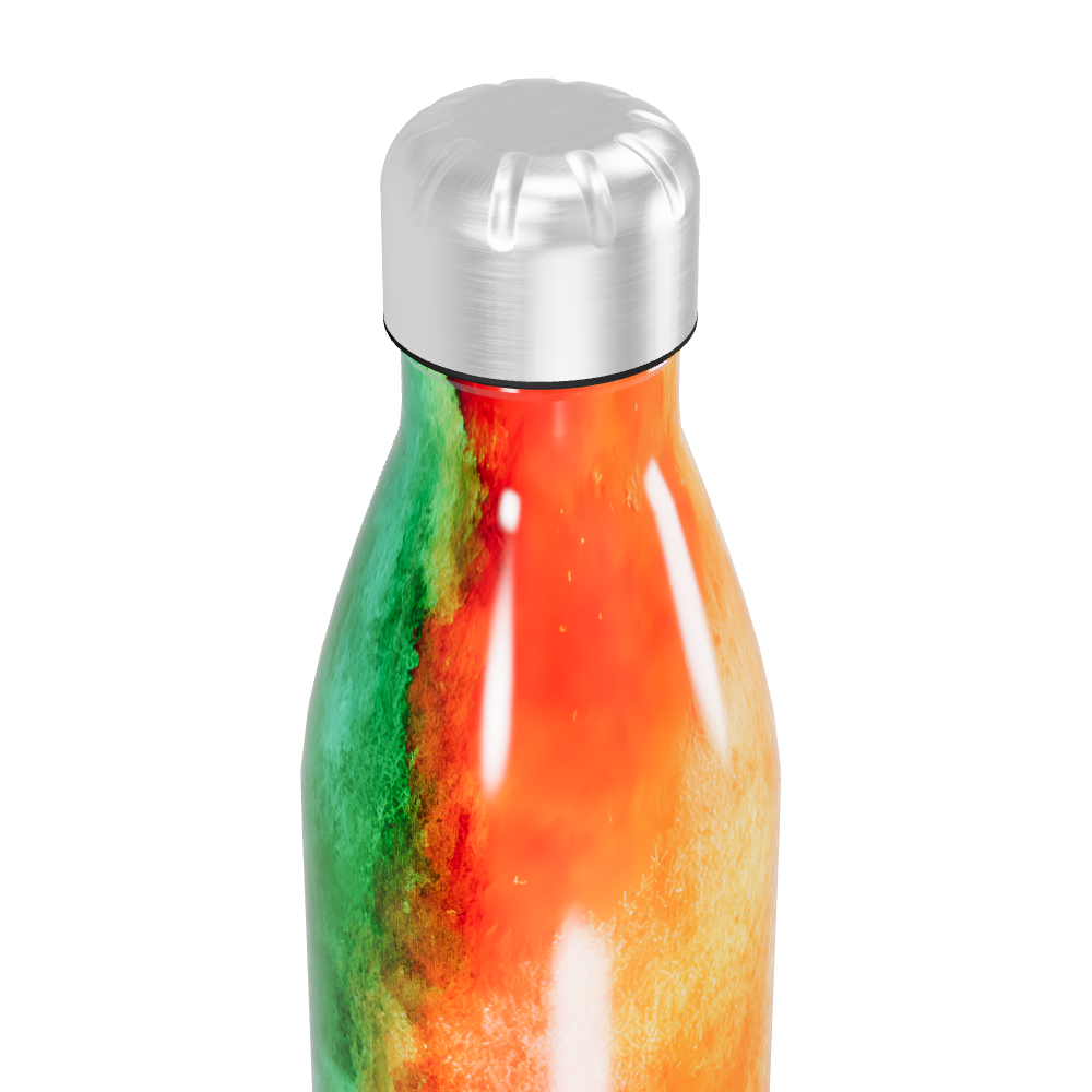 Garrafa Inox Laranja - Estampa Abstrata 500ml
