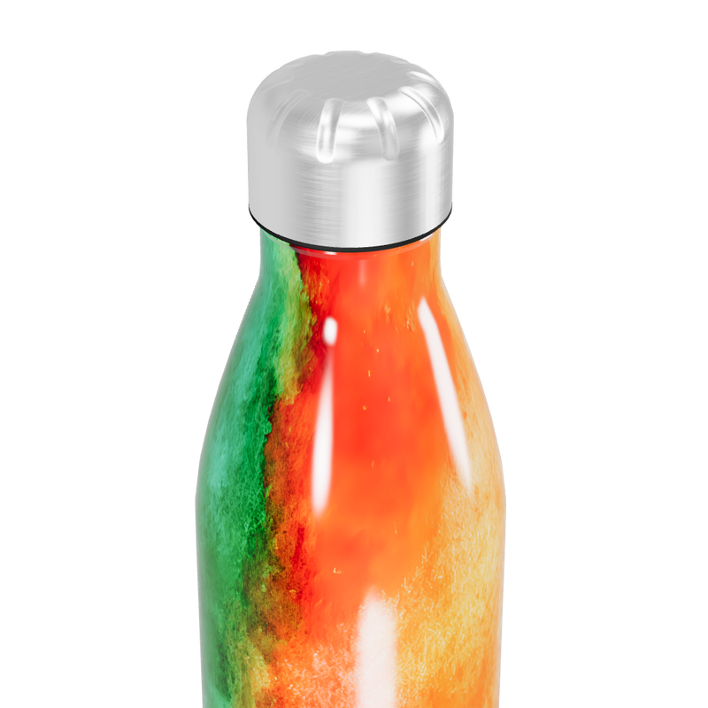 Garrafa Inox Laranja - Estampa Abstrata 500ml