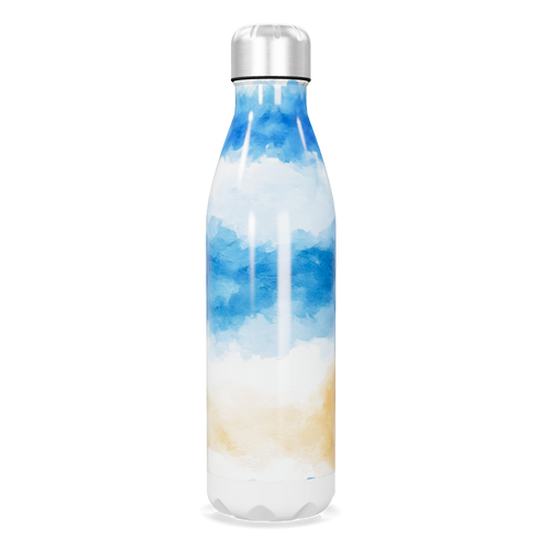 Garrafa Inox - Azul e Branco Estampada