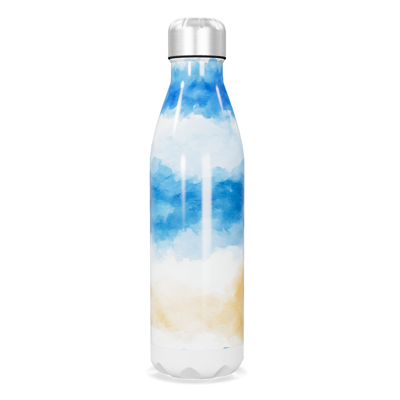 Garrafa Inox - Azul e Branco Estampada