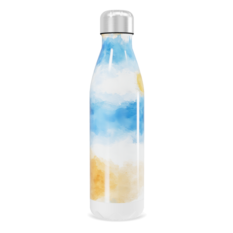 Garrafa Inox - Azul e Branco Estampada