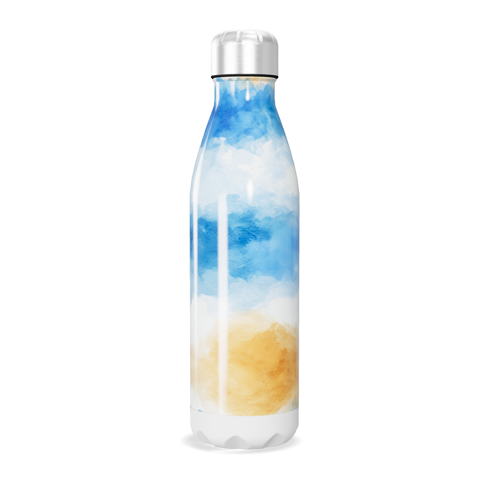 Garrafa Inox - Azul e Branco Estampada