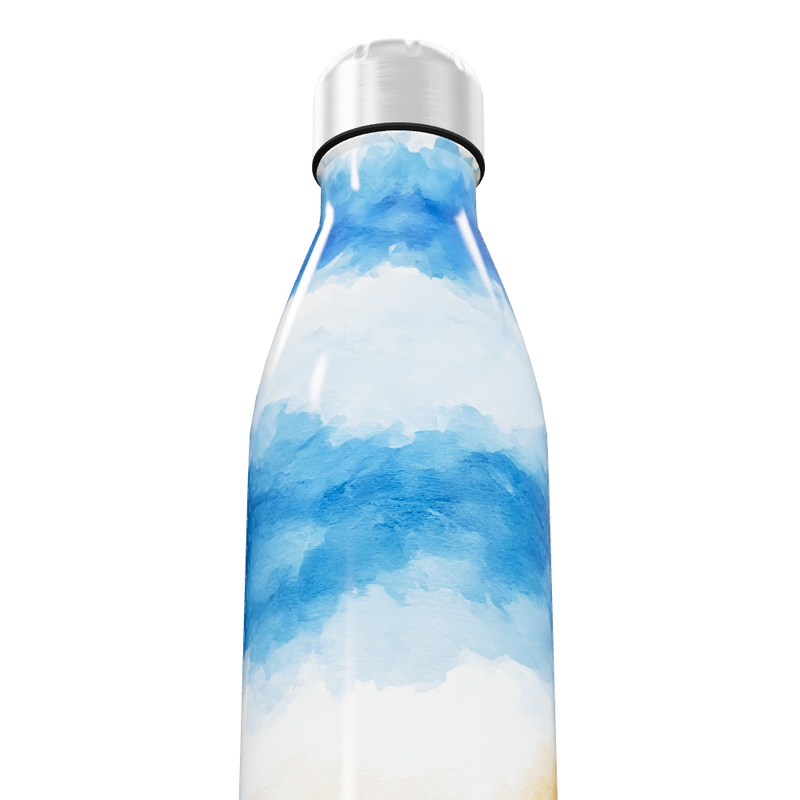 Garrafa Inox - Azul e Branco Estampada