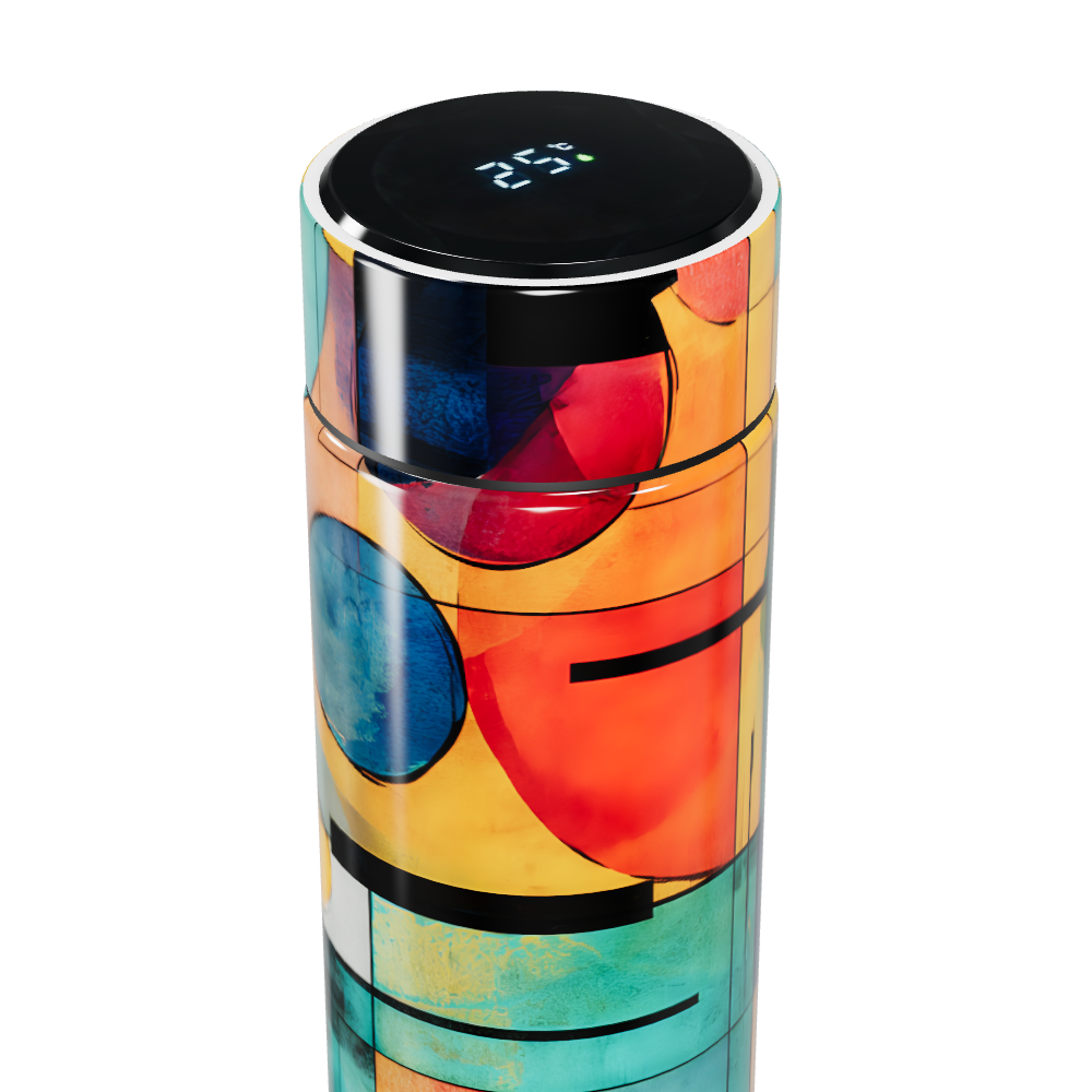 Garrafa Térmica Touch - Estampa Colorida Abstrata