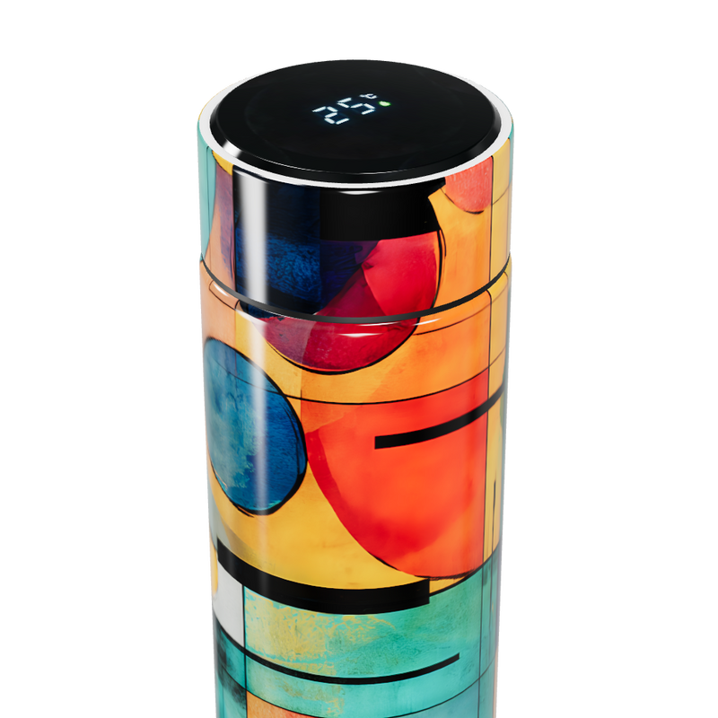 Garrafa Térmica Touch - Estampa Colorida Abstrata