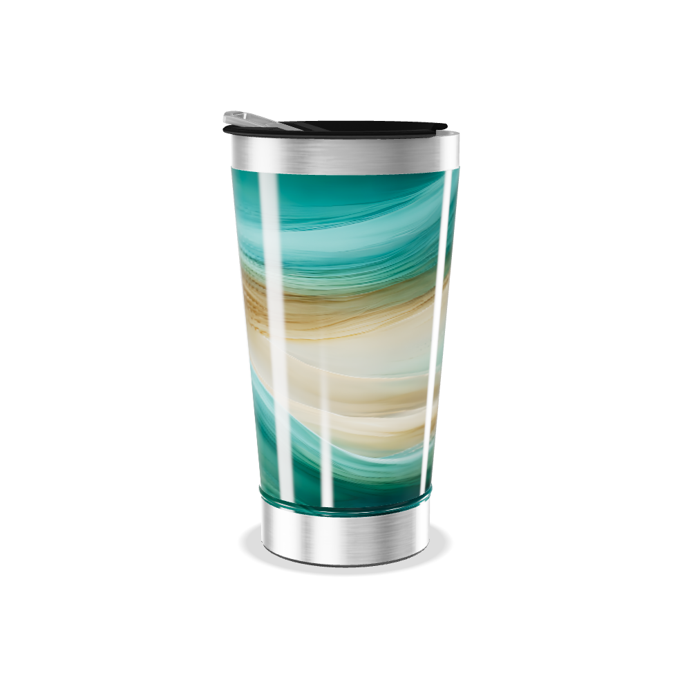 Copo Térmico - Estampa Azul e Bege