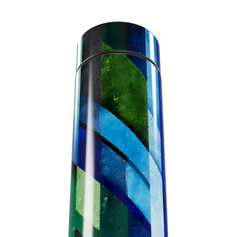 Garrafa Térmica Touch - Azul Verde Estampada