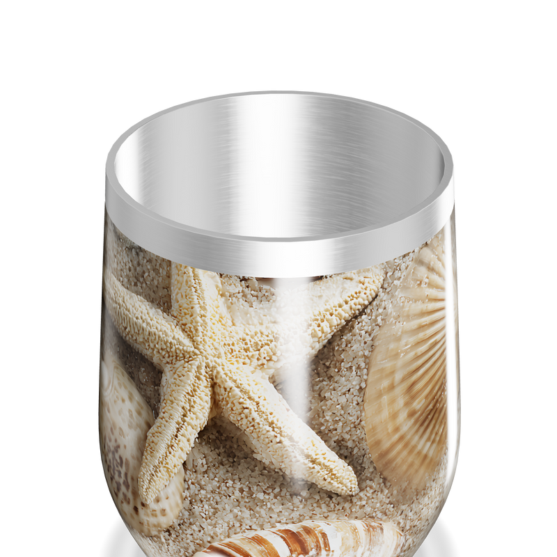 Copo Térmico Slim - Estampa Conchas Marítimas