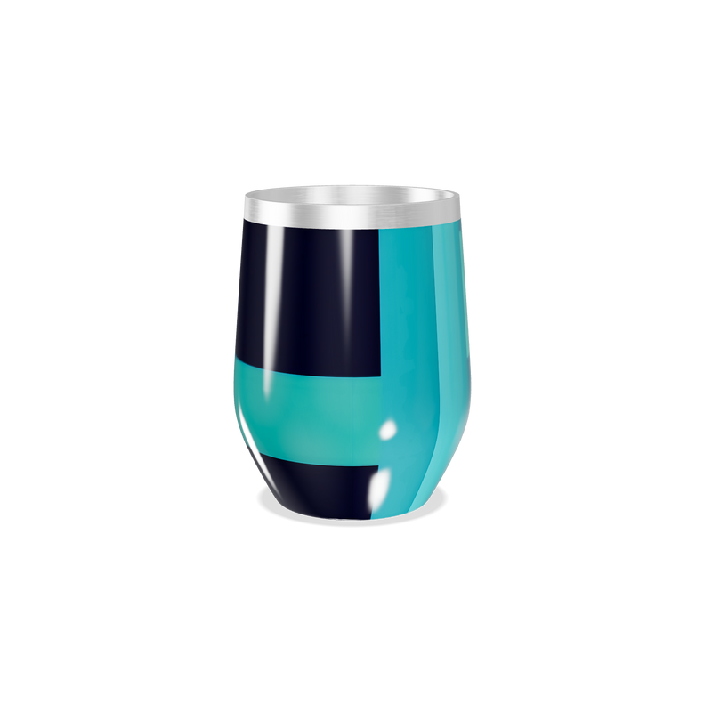 Copo Térmico Slim - Azul e Verde Quadriculado