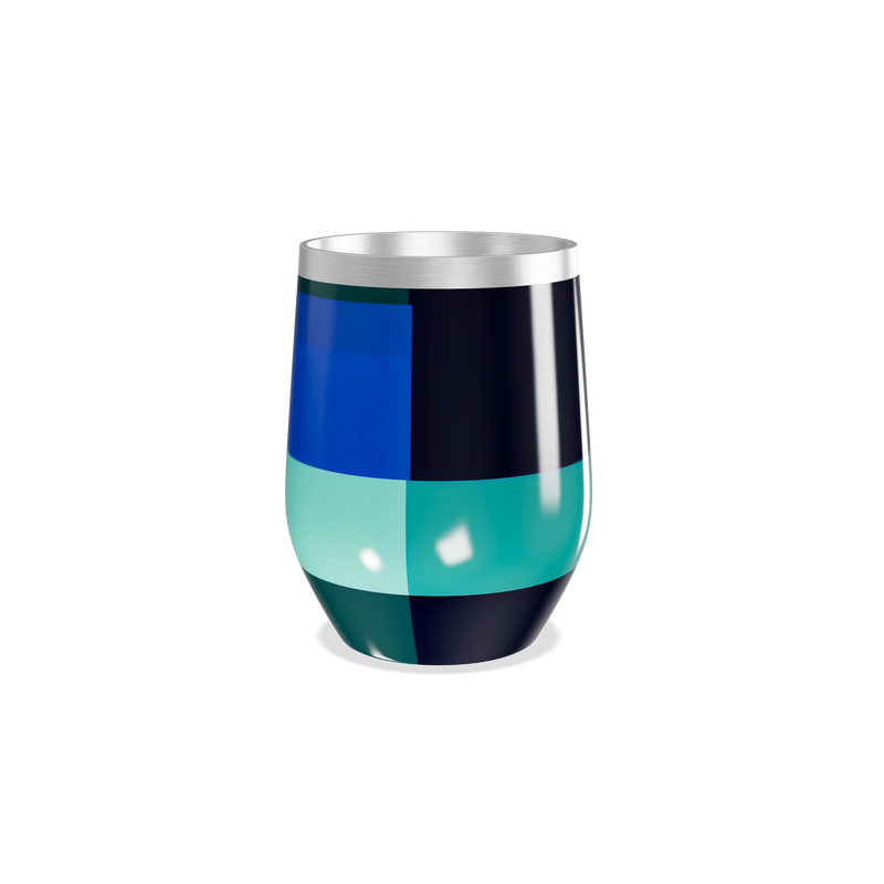 Copo Térmico Slim - Azul e Verde Quadriculado