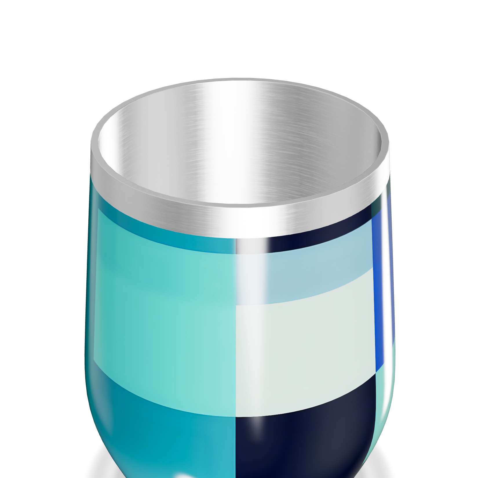 Copo Térmico Slim - Azul e Verde Quadriculado