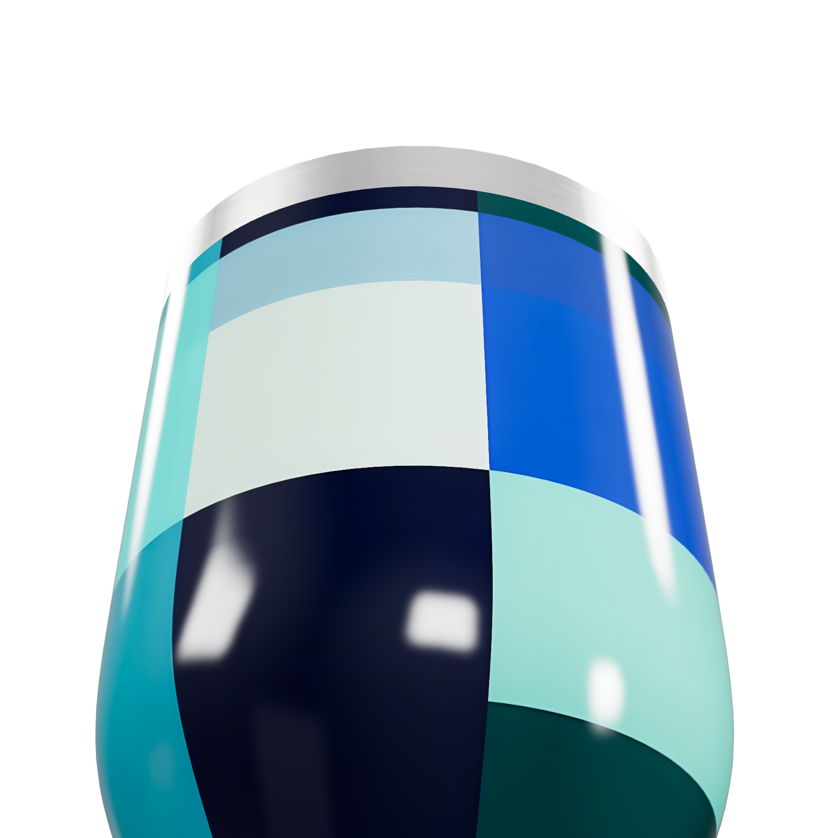 Copo Térmico Slim - Azul e Verde Quadriculado