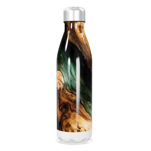 Garrafa Inox Estampa Madeira Verde