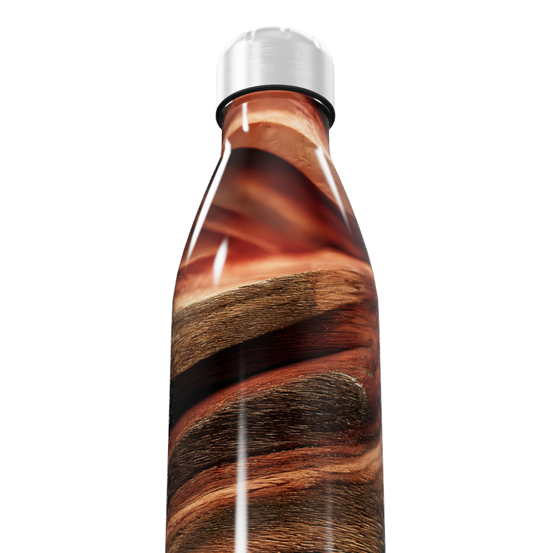 Garrafa Inox Estampa Madeira Verde