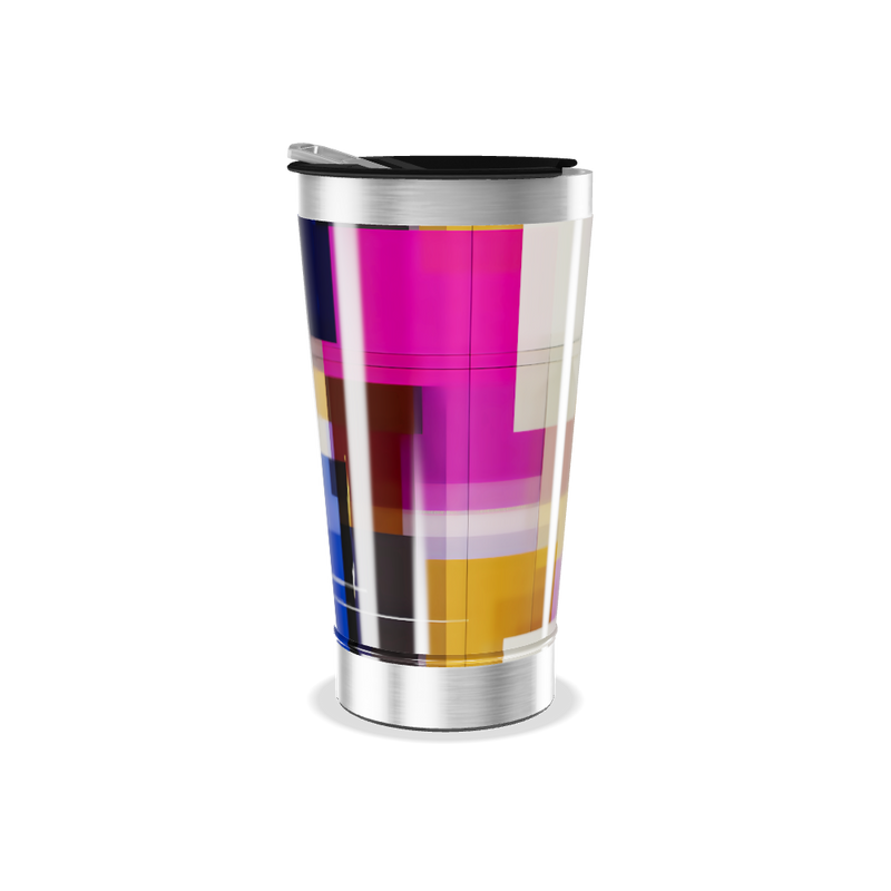 Copo Térmico - Com estampa geométrica colorida