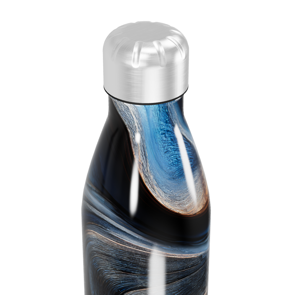 Garrafa Inox - Design Marmorizado Azul