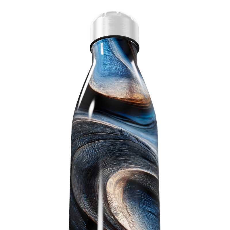 Garrafa Inox - Design Marmorizado Azul