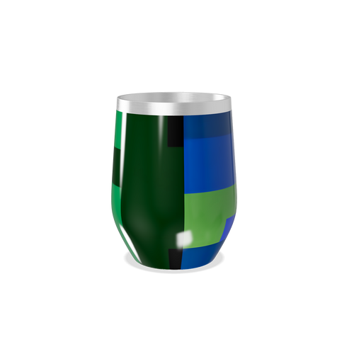 Copo Térmico Slim - Estampa Geométrica Verde Azul