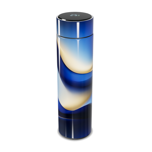 Garrafa Térmica Touch - Azul com Estampa Abstrata