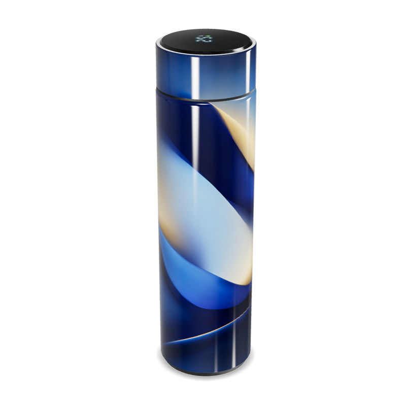Garrafa Térmica Touch - Azul com Estampa Abstrata