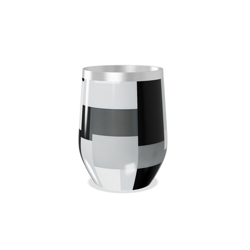 Copo Térmico Slim - Aço Inox Preto e Branco