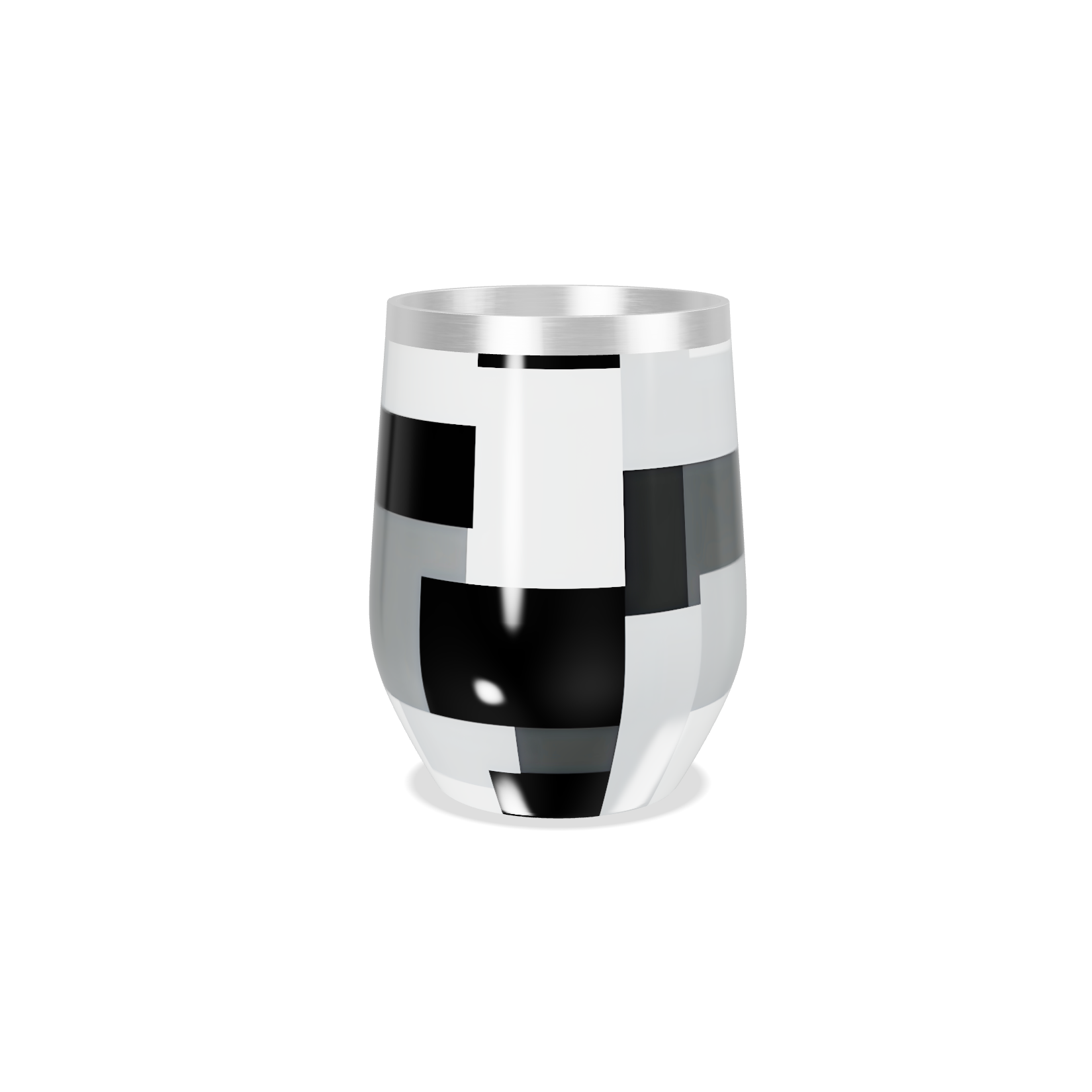 Copo Térmico Slim - Aço Inox Preto e Branco