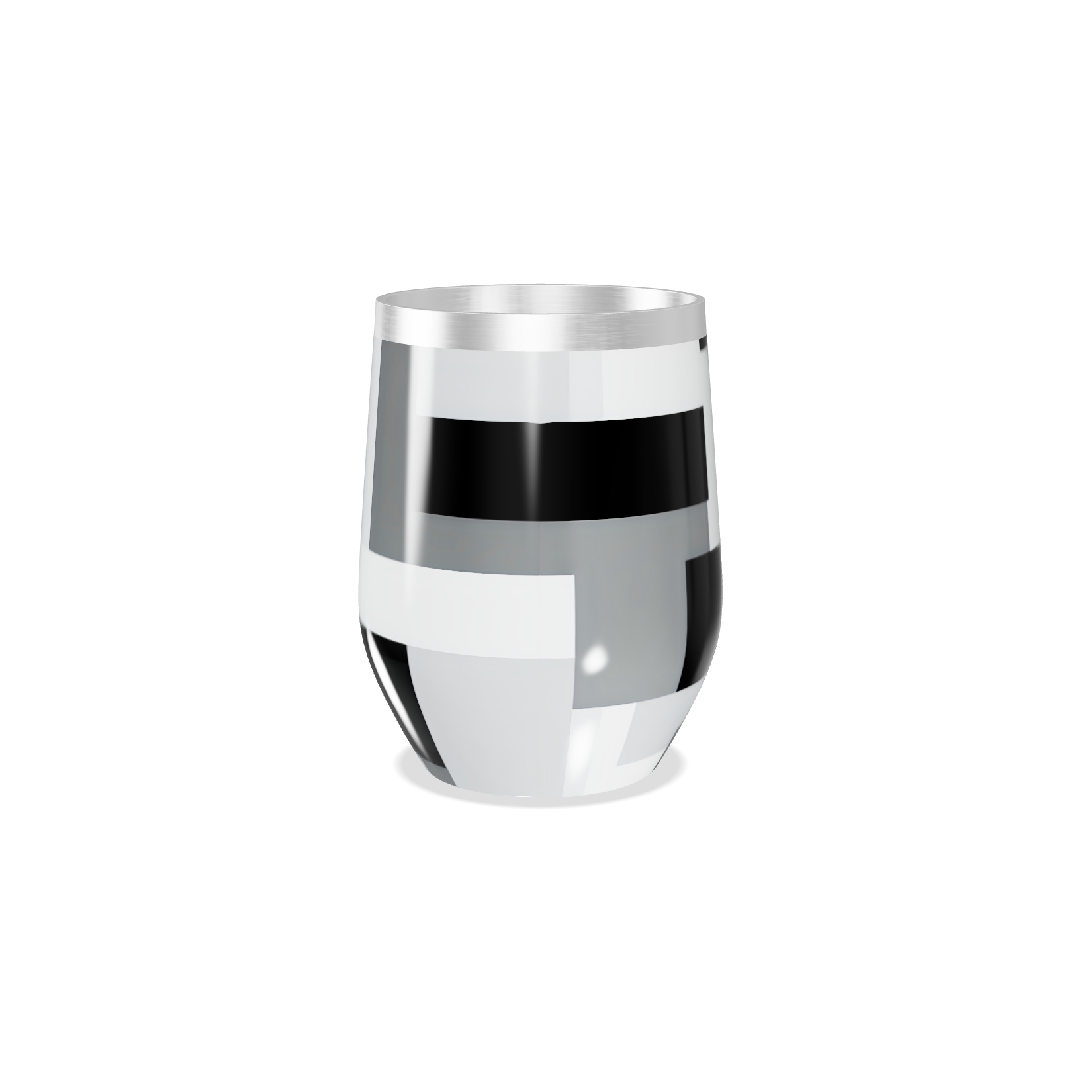 Copo Térmico Slim - Aço Inox Preto e Branco