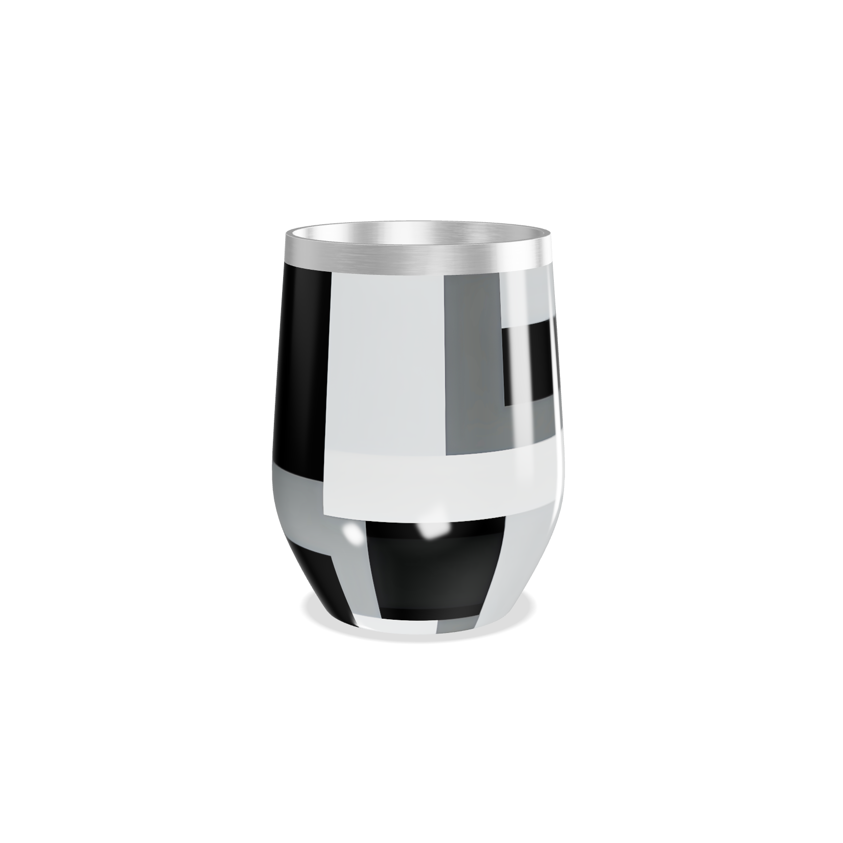 Copo Térmico Slim - Aço Inox Preto e Branco