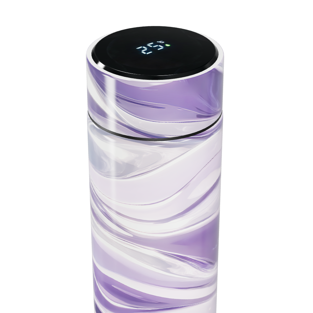 Garrafa Térmica Touch - Roxa com Estampa Ondulada